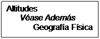 Text Box: Altitudes        Véase Además              Geografía Física      